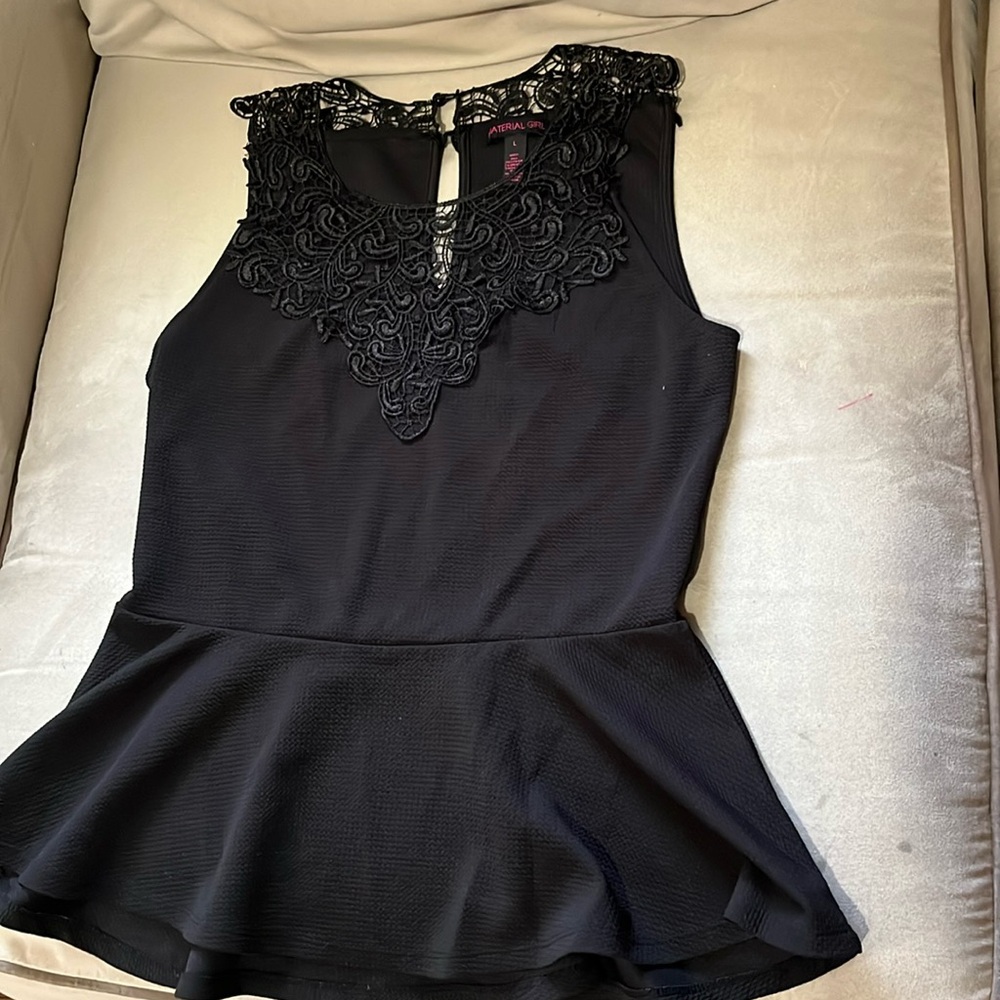 Material Girl Black Lace Top